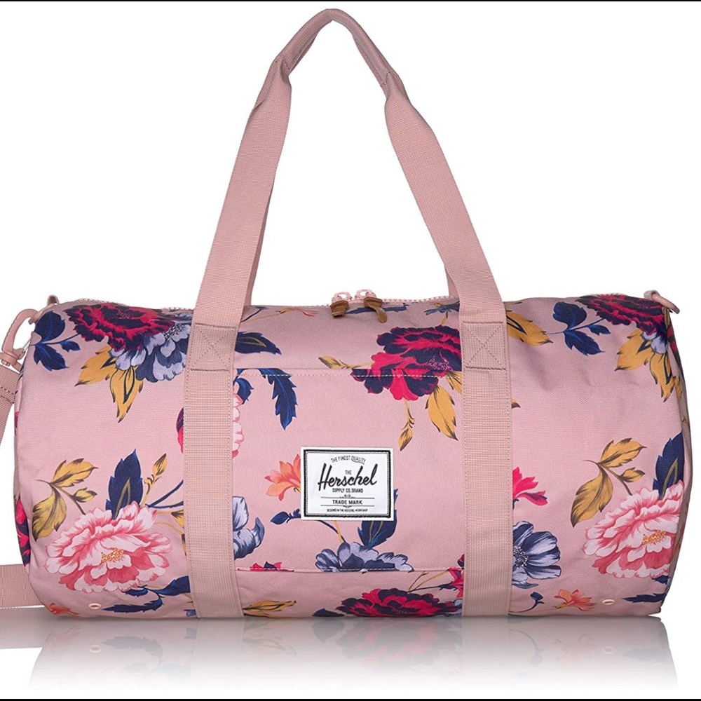 Herschel duffle bag- Pink in winter flora